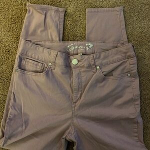 Seven 7 Womens High Rise Waist Jeans Skinny Stretch Com Mauve Pink Sz 12
